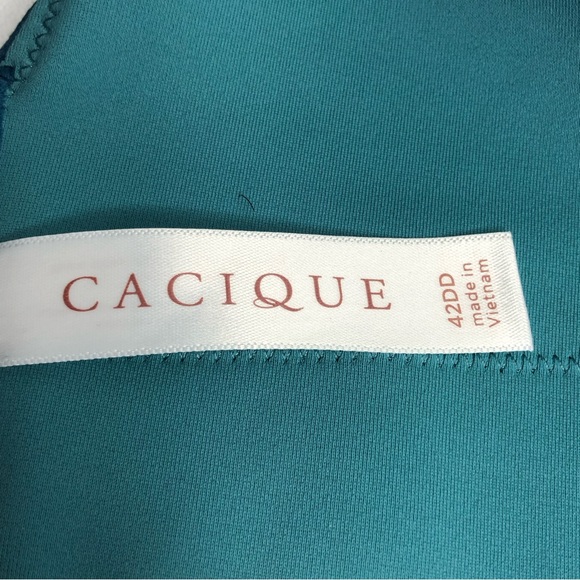 Cacique invisible lace back smoother teal full coverage underwire bra 42DD. C3 - Picture 10 of 11